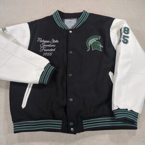 Michigan State Spartans MSU Letterman Jacket Colosseum Large Spots